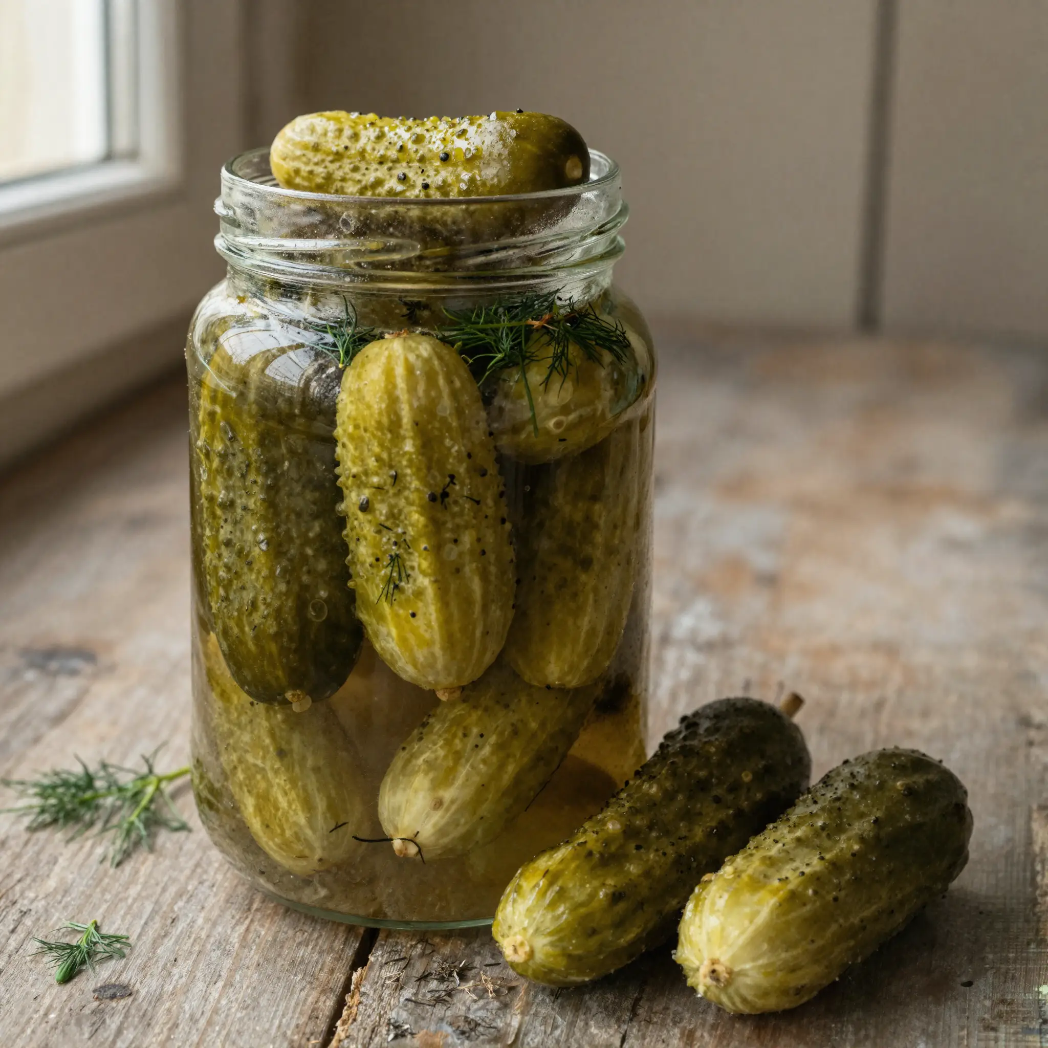 Ogórki kiszone (Polish fermented cucumbers)