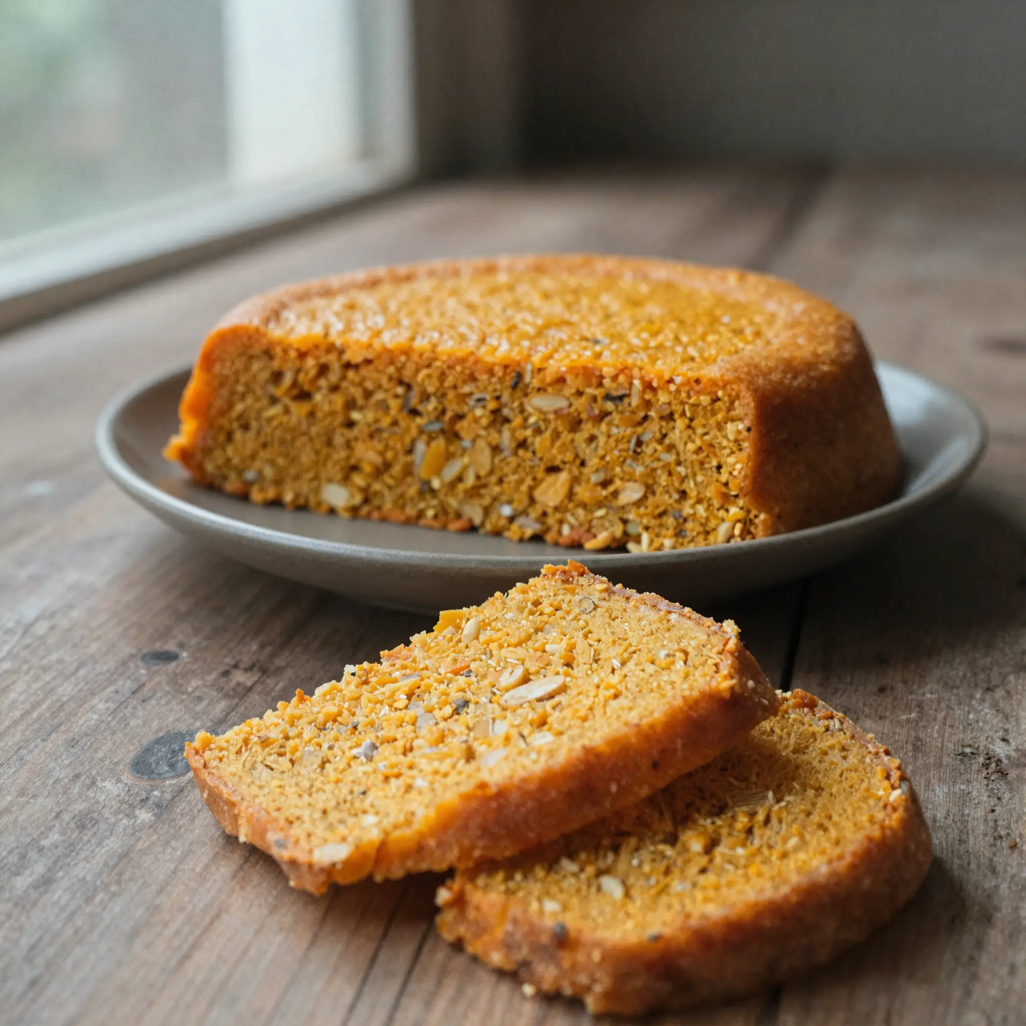 Oncom (Indonesian/West Javanese mold-fermented peanut press-cake or okara)